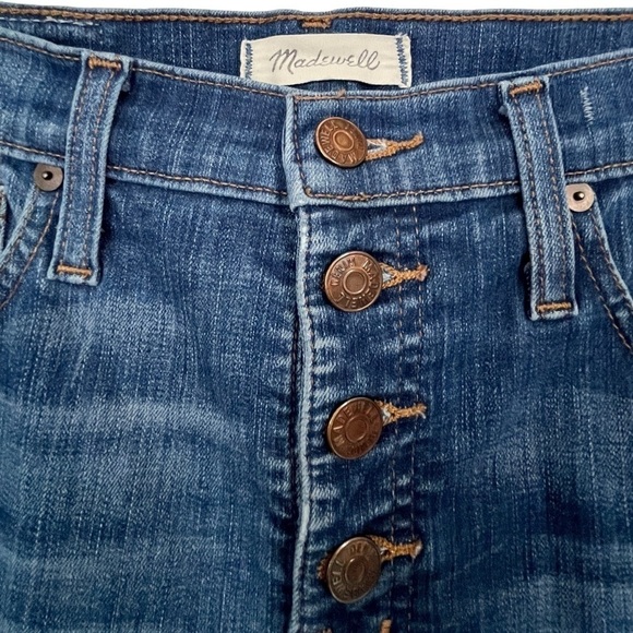Madewell Hi-Rise Skinny Chewed Hem Distressed Button Fly Jeans Size 26 / 2 - Picture 5 of 13